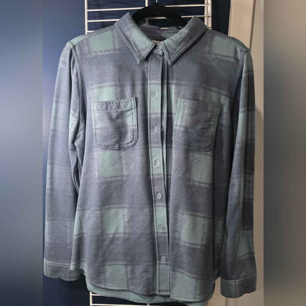 32 Degrees Men's Green and Gray Checkered Shirt